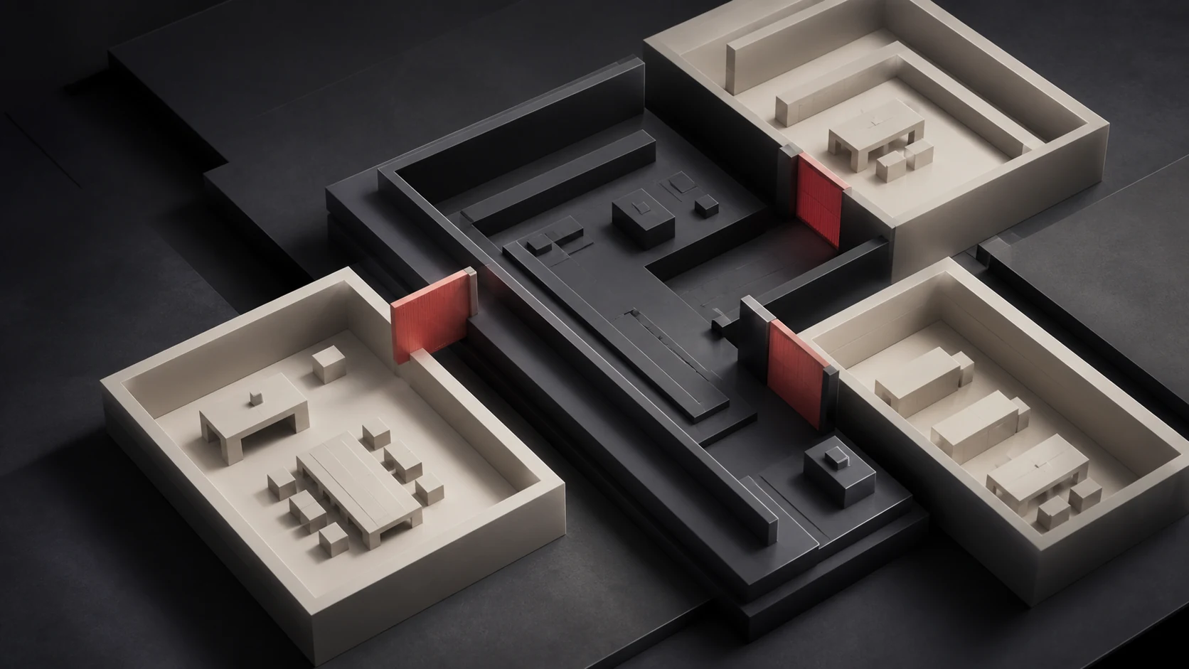 Separated operating zones connected through deliberate access gates